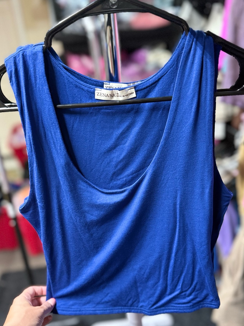 Zenana Outfitters Royal Blue Sleeveless Scoop Tank